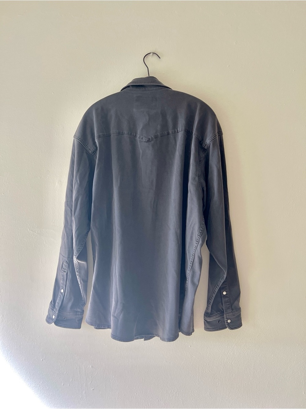 Poncho Men's Casual Dark Gray Button-Down Shirt XL Regular Fit NWOT - Picture 6 of 14